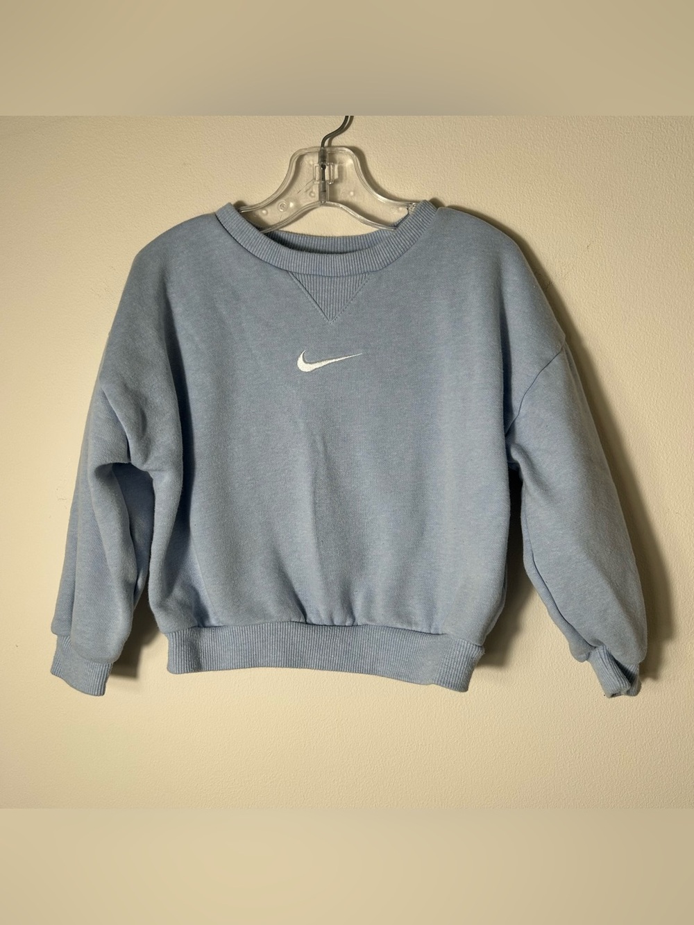 Nike Pullover Toddler Kids 3T Crewneck Sweatshirt Blue Center Swoosh Fleece